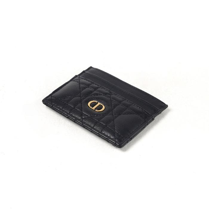 Dompet CHRISTIAN DIOR CARO FREESIA BLACK CALFSKIN CARD HOLDER 100% ORIGINAL