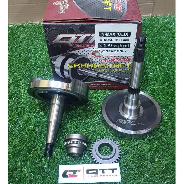 CRANKSHAFT KRUK AS QTT NMAX OLD 155 AEROX LEXI +2.65MM TOTAL +5.3MM 64MM + GEAR SENTRIK ASKRUK NMAX 