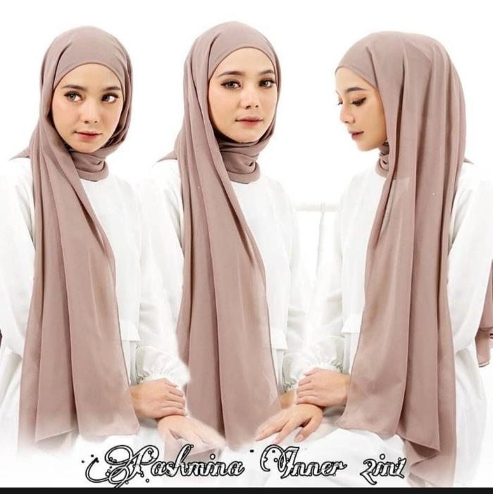 Pashmina Inner Ceruty Baby doll / Pasmina Inner Ceruty Jilbab Syal Wanita Hitam Soft - HITAM