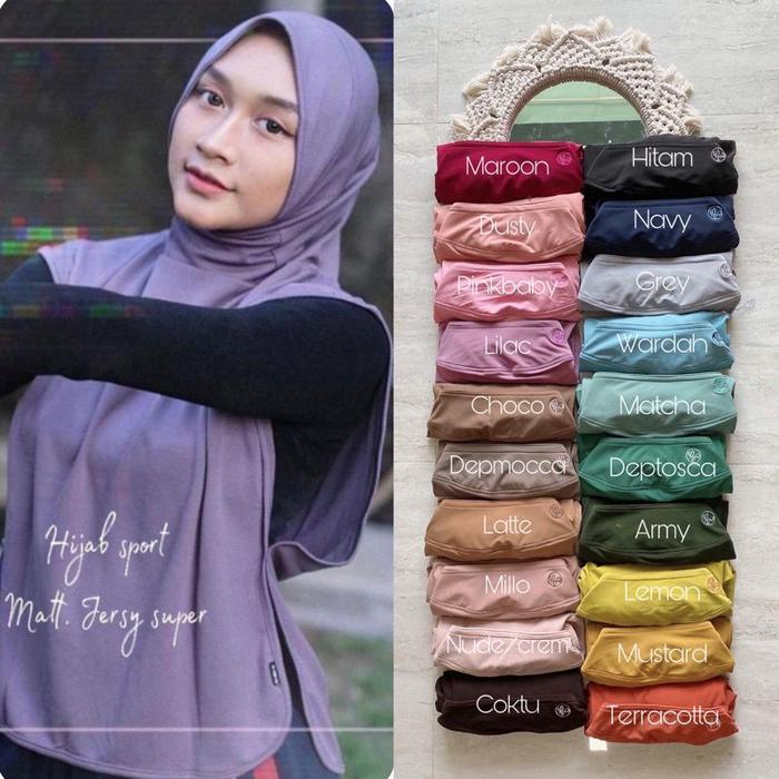 Hijab Sporty / Hijab Olahraga Muslim / Bergo Sporty / Jilbab Olahraga / Hijab Senam Hijab Gowes Hija