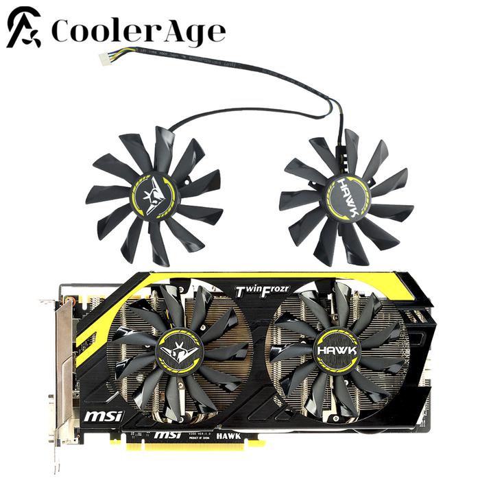 For MSI GTX 760 R9 270X HAWK Video Card Fan 95MM PLD10010B12HH Tow Ball Bearing GTX760 Graphics Card