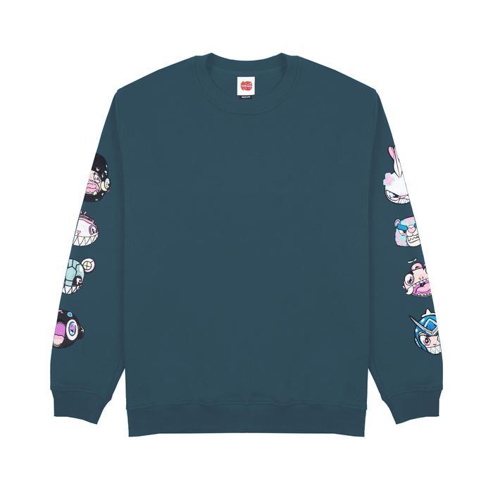 3Second X Karafuru Sweater Crewneck Sweatshirt Iconic Jaket 191123 Katun Fleece Fit Panjang