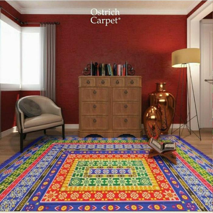 Karpet Lantai Permadani | Hambal Jasmine Motif Eropa Ekspor | Tikar Lipat Jumbo Ostrich 205 X 240Cm