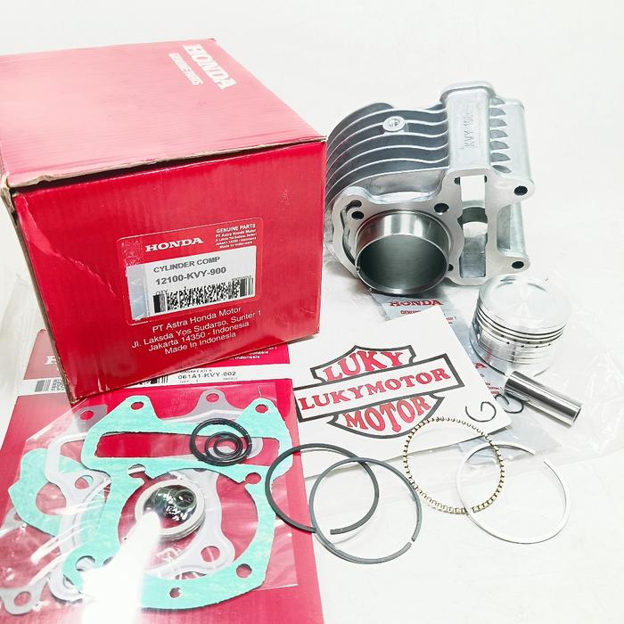 BEBAS ONGKIR BLOK SEHER KOMPLIT PISTON + TOPSET KVY HONDA BEAT KARBU , SCOOPY KARBU , SPACY KARBU BL