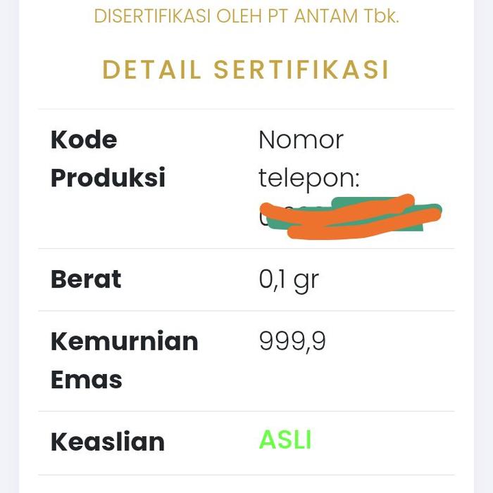 antam hartadinata 0.1 gram asli