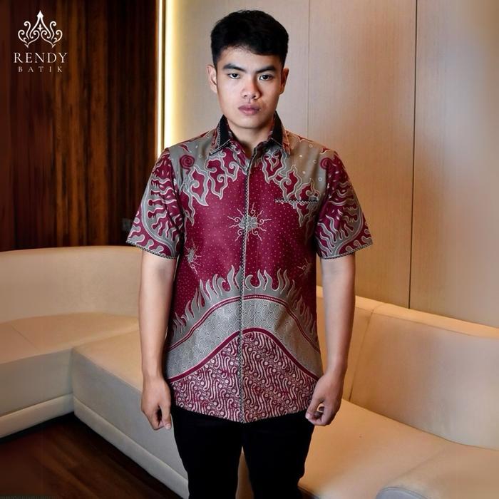 AGNIWARA BIRU - RENDY BATIK | Kemeja Batik Pria Katun Solo Lengan Pendek Premium Elegan Formal