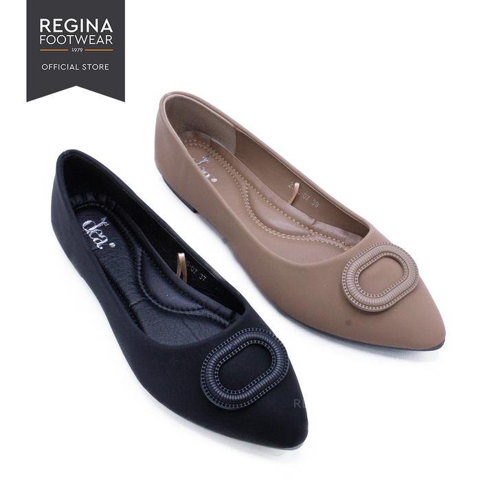 DEA Sepatu Pantofel Flat 2306-07 Size 36/41 Black Pink Shoes Wanita