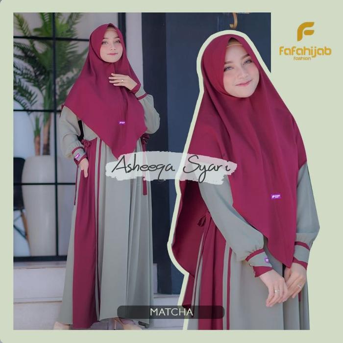 Asheeqa set sari original Fafahijab, gamis syari, gamis ld 120, gamis syari