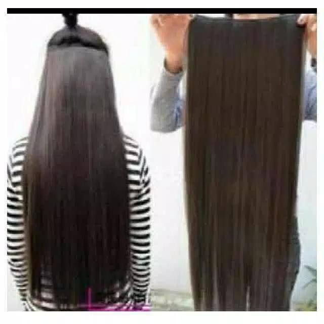 Hair clip lurus biglayer smoothing ayumi rambut lurus panjang berwarna rambut palsu