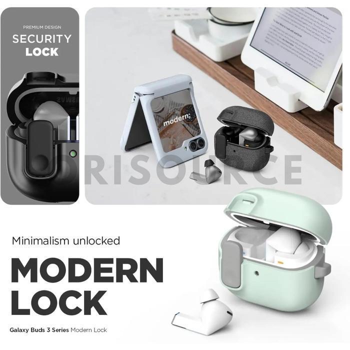 Casing Galaxy Buds3 | Buds3 Pro | Buds 3 | Buds 3 Pro | Shockproof Armor Safety Lock Case Modern Des