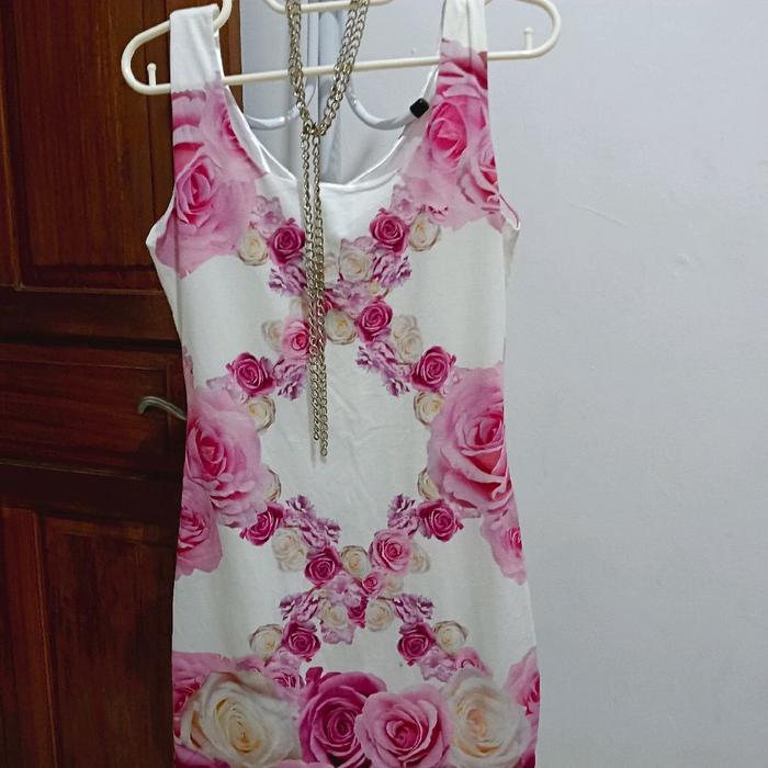 Preloved Mini Dress Printing Rose