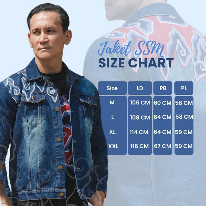 Batik Trusmi Jaket Denim Pria Motif Batik Mega Mendung Bt Ssm