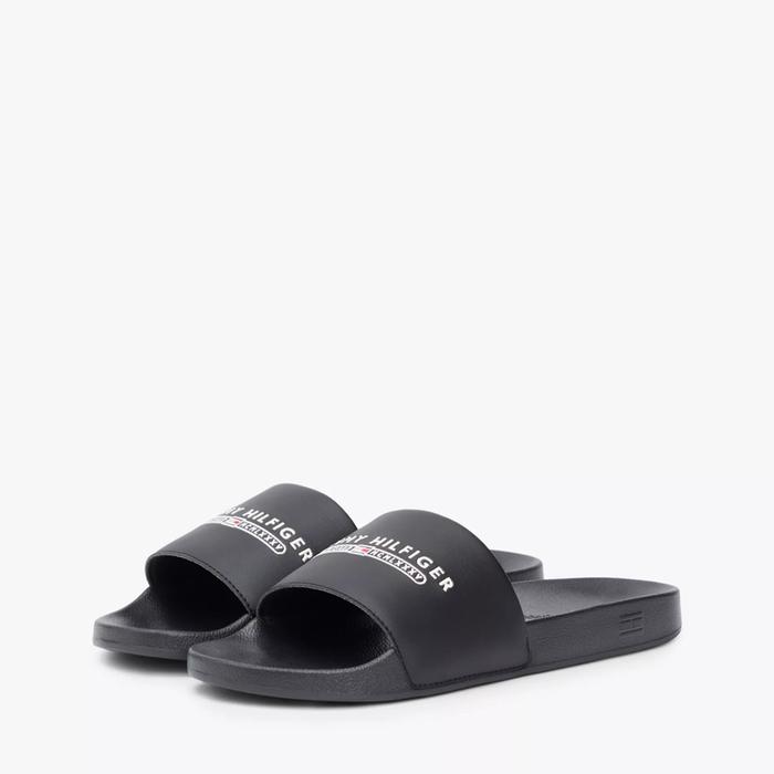 SANDAL SLIDE TH TOMMY HILFIGER BLACK ORIGINAL AUTHENTIC