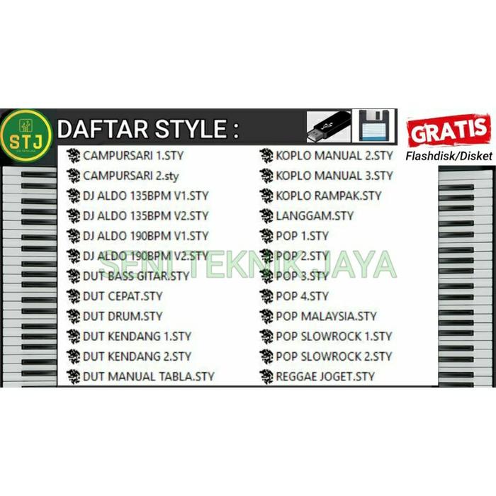 STYLE MANUAL PILIHAN YAMAHA PSR 1000 1100 2000 2100 1500 3000 FLASHDISK