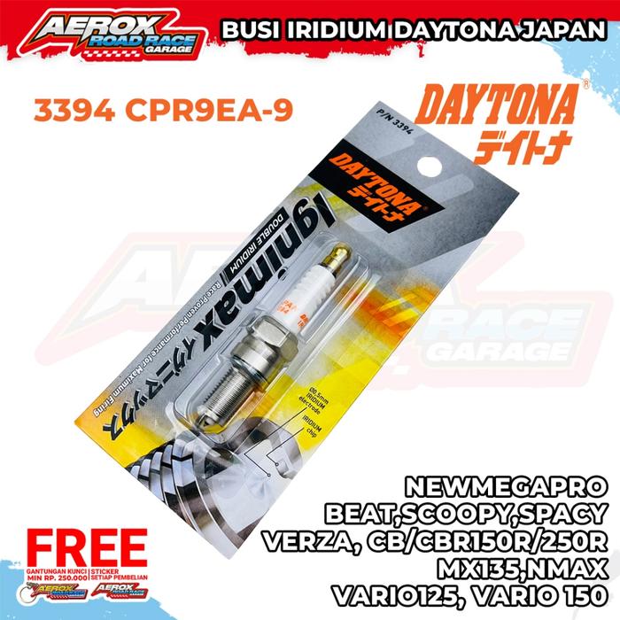 Busi Racing Daytona Double Iridium 3394 CPR9EA-9 Vario 125 150 Beat Scoopy Nmax Aerox PCX ADV CRF150