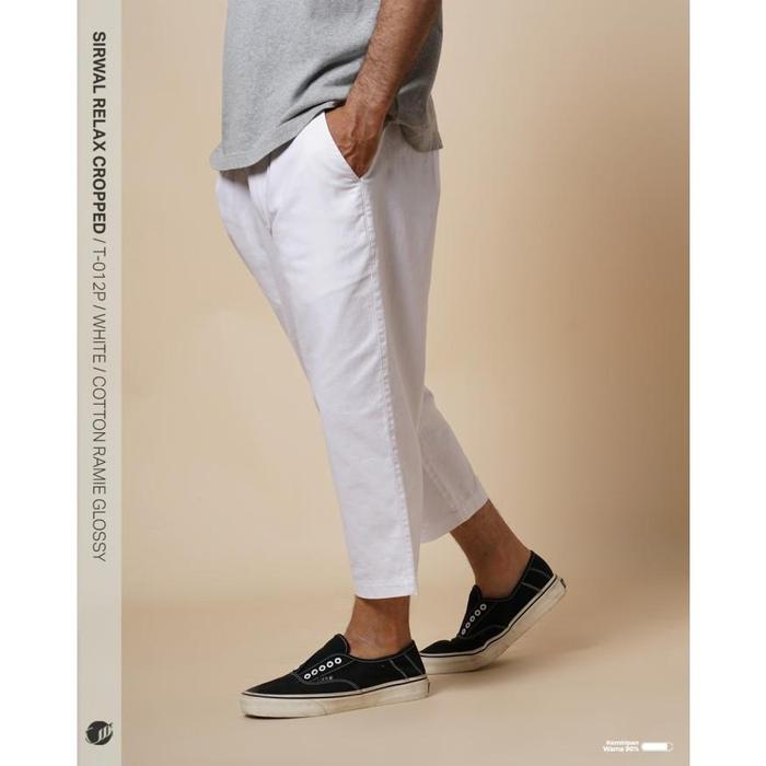 SAMASE Sirwal Relax Cropped T012P Sirwal Celana Panjang Pria Dewasa - White, S