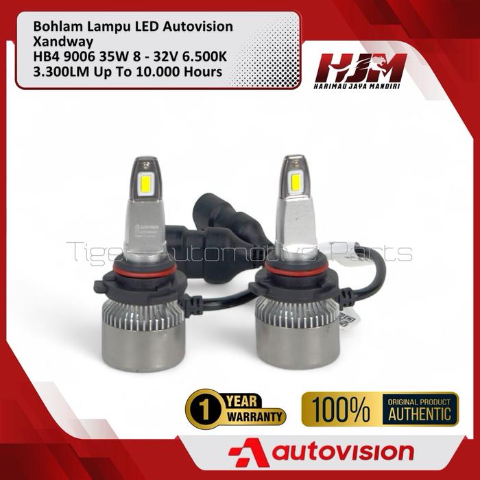 TERBARU!!! Bohlam Lampu LED Autovision Xandway H4 H11 HB3 HB4 H7 H3 H1 35K 8-32V 6500K Original