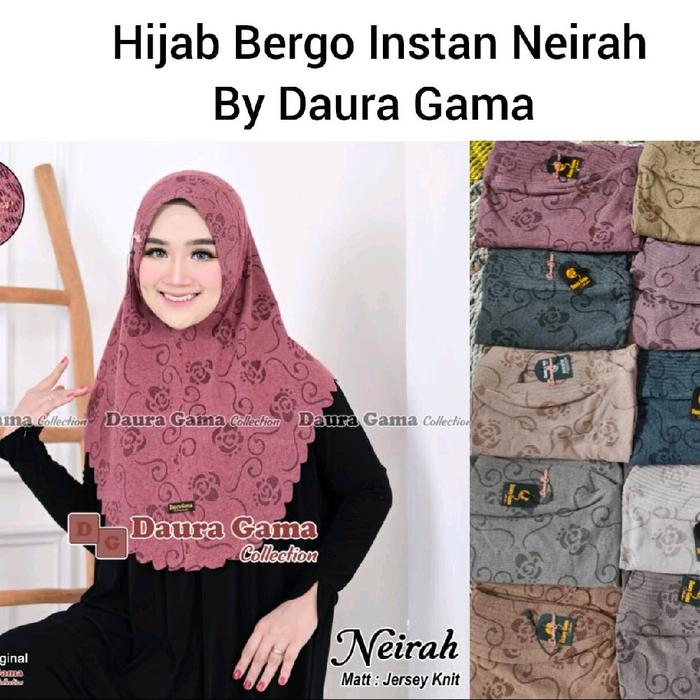 Daura Gama Hijab Bergo Instan Neirah By Daura Gama Matt Jersey Knit Koleksi Terbaru