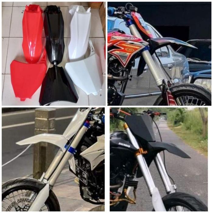 Spakbor depan crf 110 + papan crf 250/450 supermoto klx crf wr dtracker
