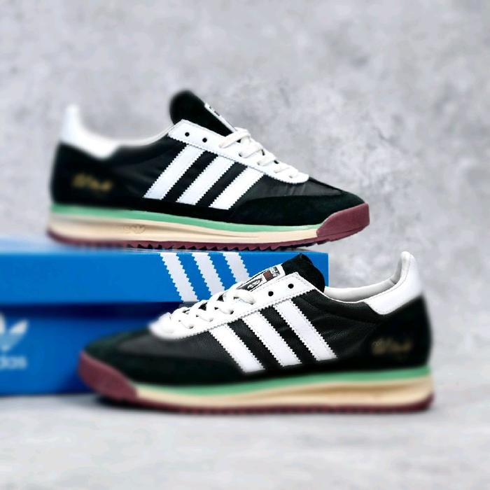 Sepatu Sneaker Casual Pria Wanita SL 72 BB Marley Shoes Black Putih Snekers Kasual