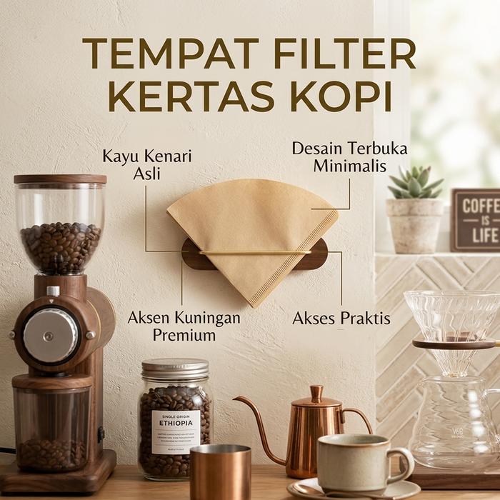 Ratu Mall | Rak Filter Kopi Dinding | Coffee Paper Tray | Organizer Kertas Saringan