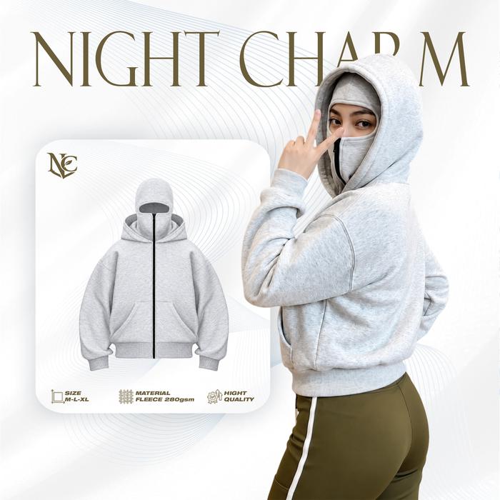 NIGHT CHARM - Hoodie Balaclava Polos Unisex
