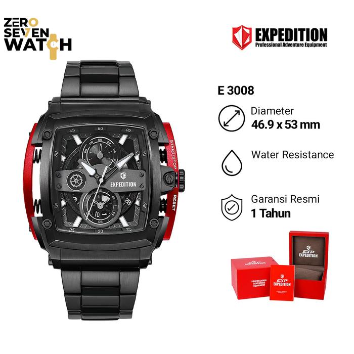 Jam Tangan Pria Expedition EXP3008 Original Garansi Resmi 1 Tahun Strap Rantai Stainless Steel quart