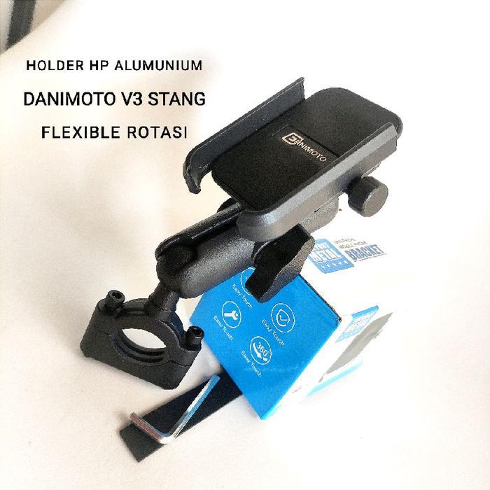 Terbaik Holder HP V3 Spion Motor Rotasi 360 Alumunium Beat Vario Scoopy Nmax Aerox Genio Fazzio Styl