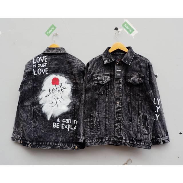 READY JACKET DENIM LUKIS KODE ROSE FOSARTE - DENIM BARTATEX 14OZ