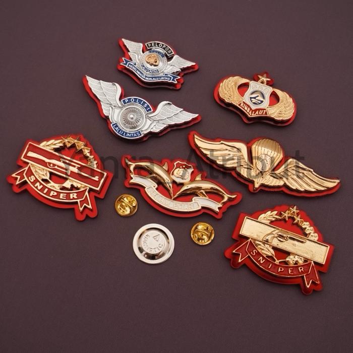 Pin Bros atribut Brevet Wing Pelopor / Lantas / Sniper Panjang Pendek / Selam  / SAR Rimba Laut / Po