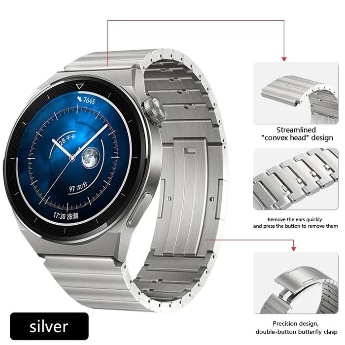 22mm Quick Fit Titanium Metal Band for GT2 GT3 3 Pro Luxury Business Bracelet for Watch 46mm Gear S3