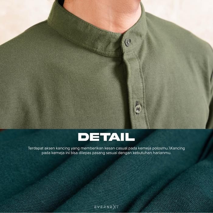 Eiger - EVERNEXT Kemeja Polos Pria Baju Kemeja Koko Pria Kemeja Lengan Panjang Pria Kemeja Hitam Cas