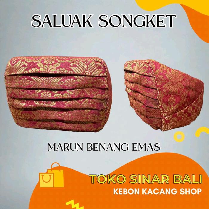 Topi Saluak Pria Remaja dan Dewasa Adat Padang Bahan Songket