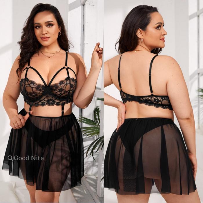 lingerie lace transparan  lingerie big size setelan  baju wanita jumbo
