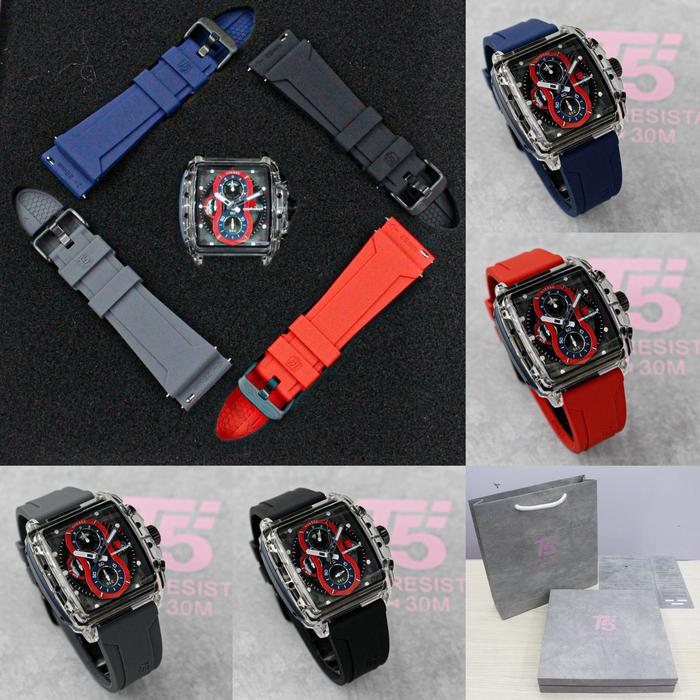 New Arrival Jam Tangan Pria T5 H 4032G Special Edition Fullset 4 Tali