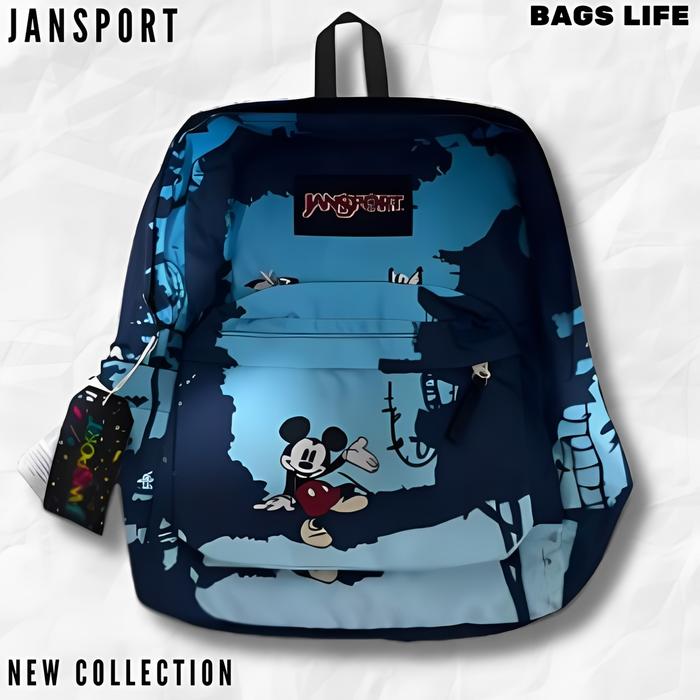 BAGS LIFE - TAS JANSPORT DISNEY MICKEYMOUSE BLUE - TAS JANSPORT ALL COLOUR ORIGINAL - TAS JANSPORT x