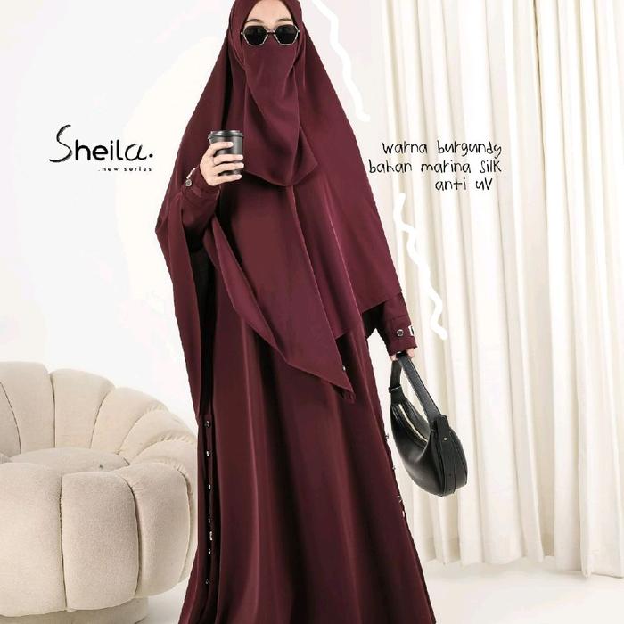 Sheila Gamis set by Gerai Mika | Gamis set syari khimar cadar Marbella anti UV | Gamis set hijab Sya