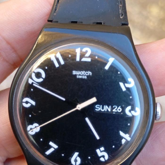 jam swatch simple style rubber strap second bekas original