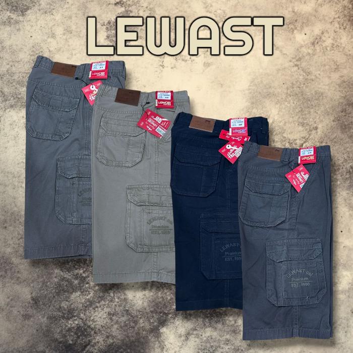 Lewast Celana Pendek Cargo Pria LEWAST ORIGINAL dengan Desain Praktis dan Nyaman untuk Aktivitas Seh
