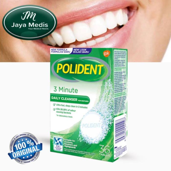 Polident Whitening Daily Cleanser For Dentures 36 Tablet