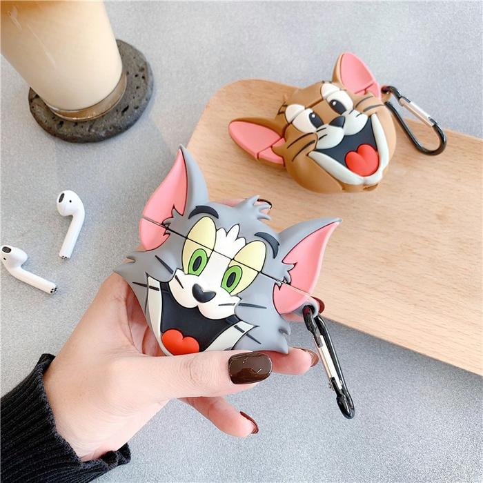 Baseus i12 casing Lucu Kartun Earphone Case untuk TWS Lembut Silicone Pelindung Case Air/pods 1 2 ca