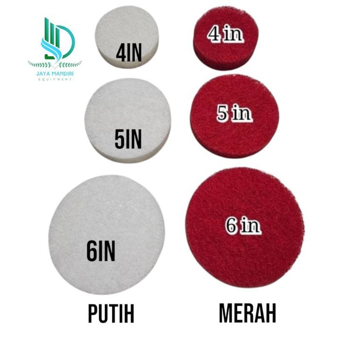 pad poles merah dan putih spoon pad poles pad buffing/ spon pad buffing 4,5,6 inci