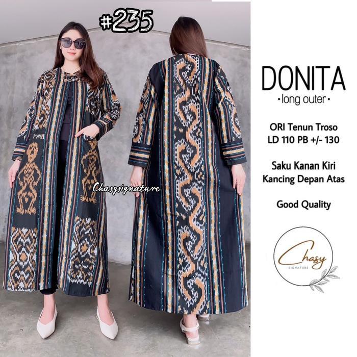 Atasan Batik Wanita Long Outer Bolero Cardigan Blazer Donita Tenun