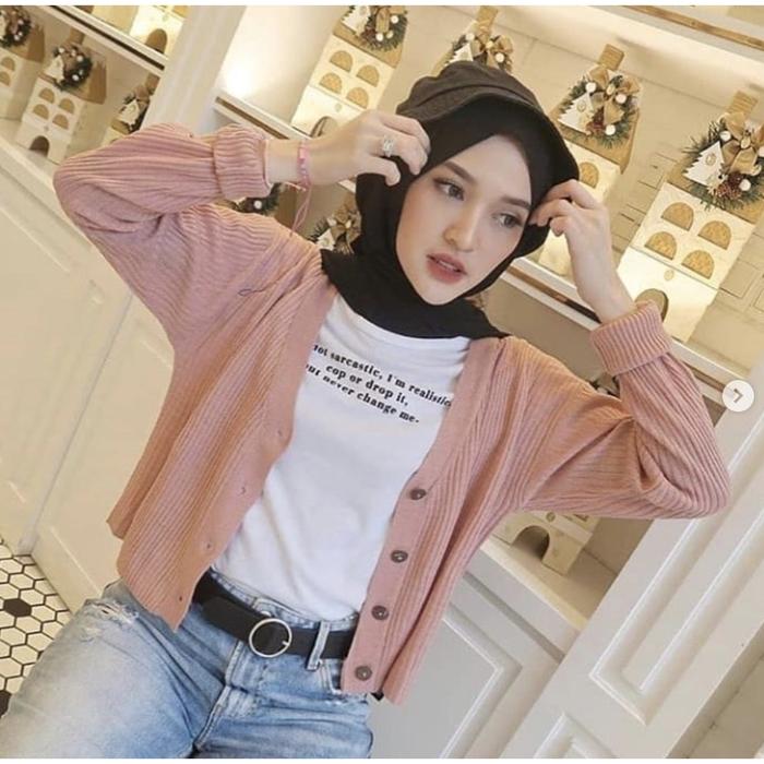 Cardigan Crop Strada Button Cardigan Willy Cardy || Cardigan Rajut || Crop Cardy