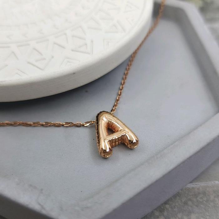 Kalung Serut Huruf A Inisial Nama 44cm 4,13gr 75% - MKKE520- Toko Mas Paris Cikini Permata