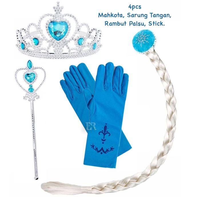 Lnr Shop Lokal Premium 8 In 1 Girls Elsa Ana Aksesoris Set Perhiasan Mahkota Anting Gelang Kalung Ci