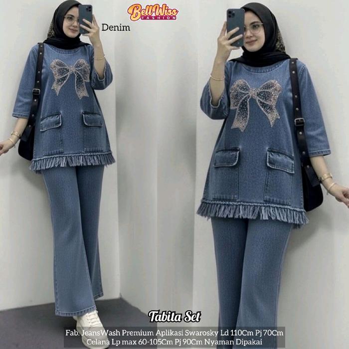 SETELAN JEANS DENIM PREMIUM TABITA SET • TESIA SET • KAIRO SET • MILKY SET • DIANA SET • ROLEA SET •