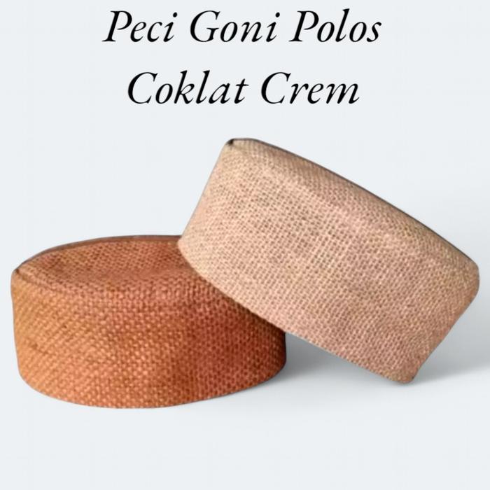 Peci Karung Goni Dewasa / Songkok Pria Bahan Karung Goni / Kopiah Goni Murah / Peci Kopiah Goni