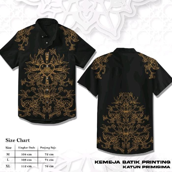 Kemeja Batik PSHT Motif Bunga Terate Full Prin Pria - Hem, Katun, Panjang, Baju, Wanita, Distro, Pen