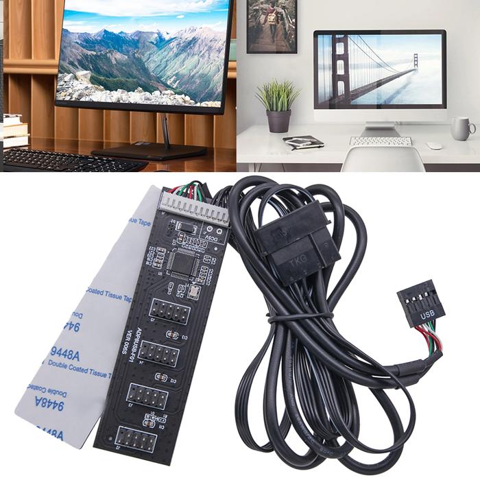 USB2.0 9pin Header USB 1 To 4 Male 9-pin Internal 20cm Cable Mainboard USB 2.0 HUB Connector Adapter